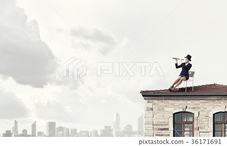 Girl in black cylinder Girl in black cylinder 36171691