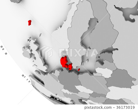 Map of Denmark in red-插圖素材 [36173019] - PIXTA圖庫