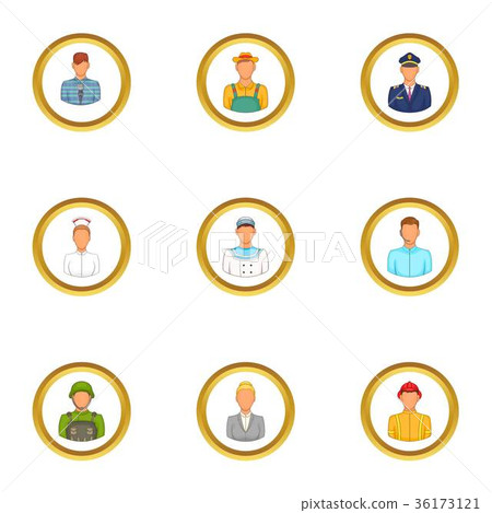 People icons set, cartoon style 36173121