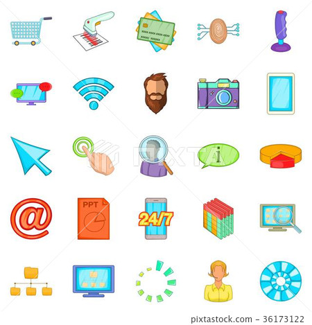 IT support icons set, cartoon style 36173122