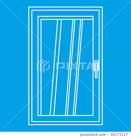Closed white window icon outline 36173127