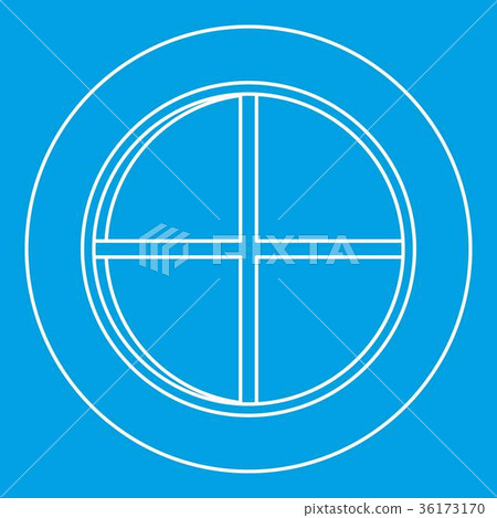 White round window icon outline - Stock Illustration [36173170] - PIXTA