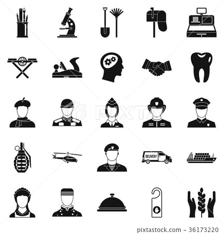 Work service icons set, simple style 36173220