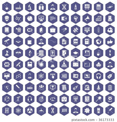 100 researcher science icons hexagon purple 100 researcher science icons hexagon purple 36173333