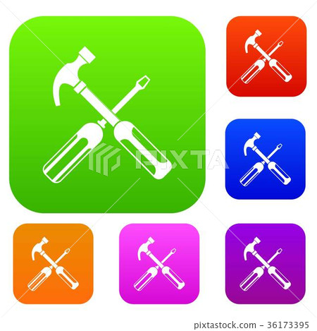 Hammer and screwdriver set collection 36173395
