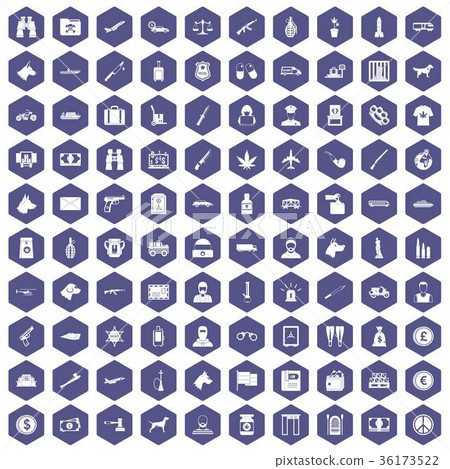 100 smuggling icons hexagon purple 100 smuggling icons hexagon purple 36173522