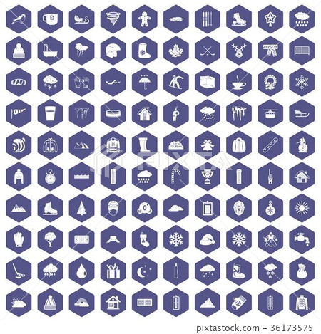 100 snow icons hexagon purple 100 snow icons hexagon purple 36173575