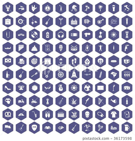 100 street festival icons hexagon purple 100 street festival icons hexagon purple 36173598