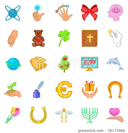 Benignity icons set, cartoon style 36173866