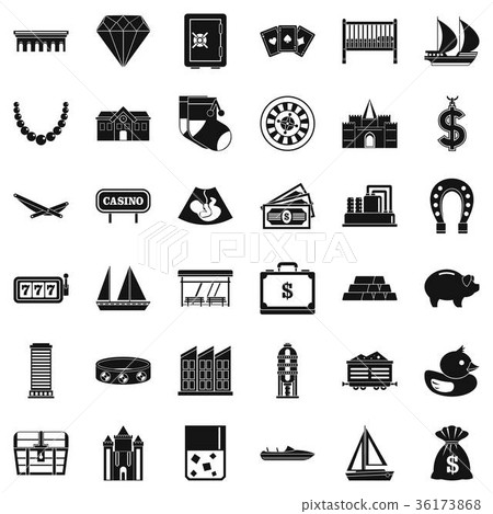 Finance icons set, simple style 36173868