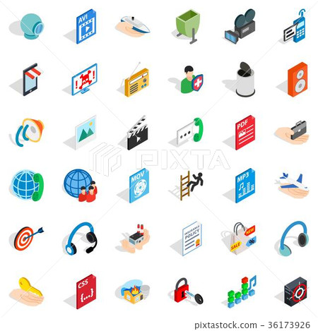Web management icons set, isometric style Web management icons set, isometric style 36173926