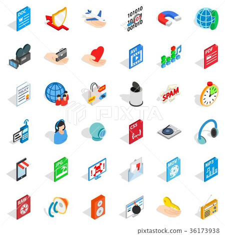 Web camera icons set, isometric style 36173938