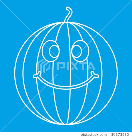 Ripe smiling watermelon icon outline 36173980