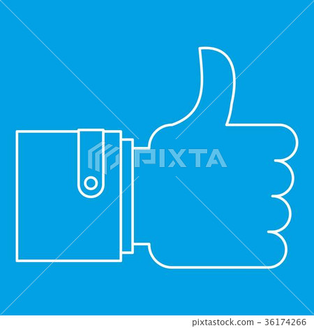 Approval and like sign icon, outline style 36174266