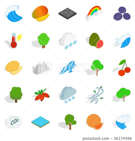 Live nature icons set, isometric style - Stock Illustration [36174566 ...