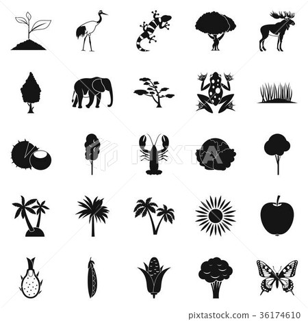 African wildlife icons set, simple style 36174610