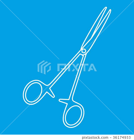 Pair of stainless steel surgical forceps icon 36174933