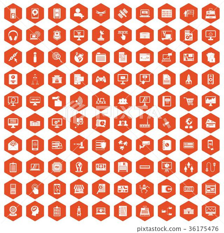 100 database icons hexagon orange 100 database icons hexagon orange 36175476