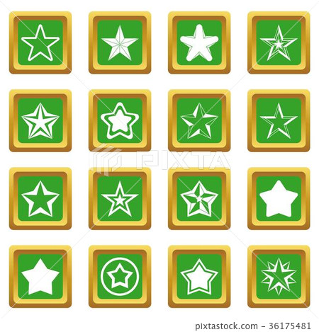 Star icons set green Star icons set green 36175481