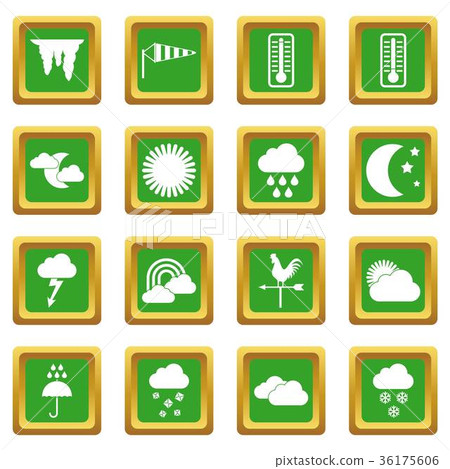 Weather icons set green Weather icons set green 36175606