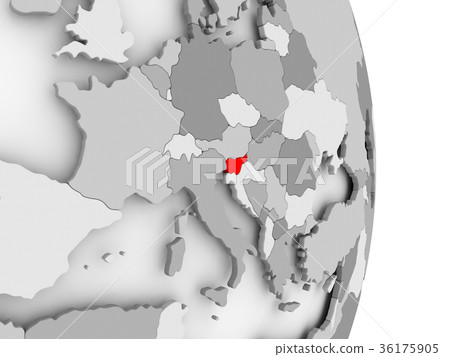 Slovenia on grey political globe Slovenia on grey political globe 36175905