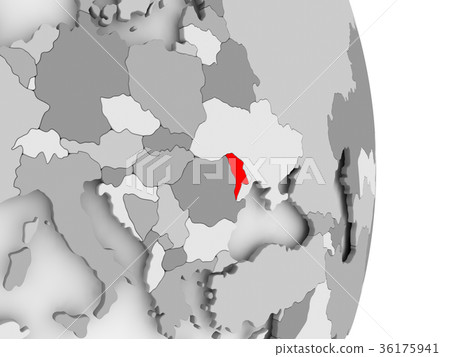 Moldova on grey political globe Moldova on grey political globe 36175941