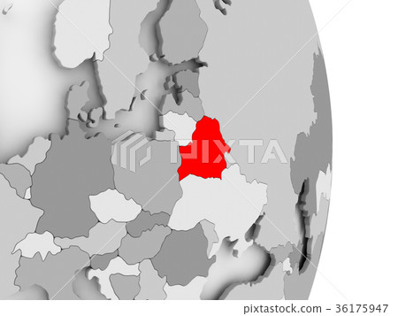 Belarus on grey political globe Belarus on grey political globe 36175947