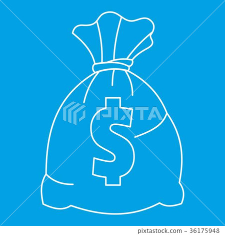 Money bag with US dollar sign icon, outline style Money bag with US dollar sign icon, outline style 36175948