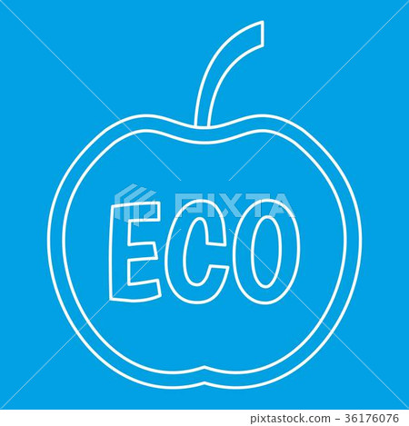 ECO apple icon, outline style ECO apple icon, outline style 36176076
