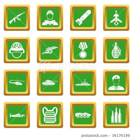 War icons set green War icons set green 36176199