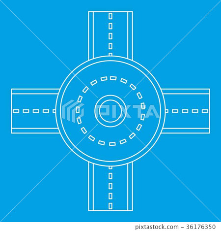 Road junction icon, outline style Road junction icon, outline style 36176350