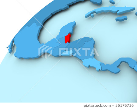 Belize on blue globe 36176736