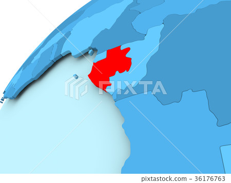 Gabon on blue globe 36176763