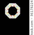 Chiyogami octagon frame Pastel tone 36178224