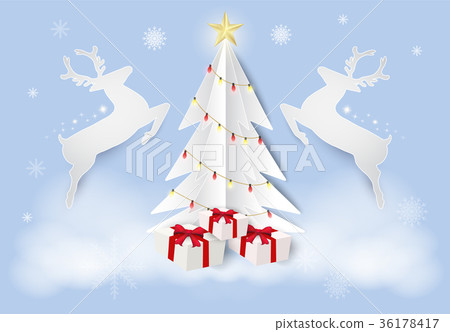 Christmas season paper art background. Christmas season paper art background. 36178417