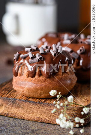 Chocolate mini bundt cakes with chocolate glaze on Chocolate mini bundt cakes with chocolate glaze on 36180566