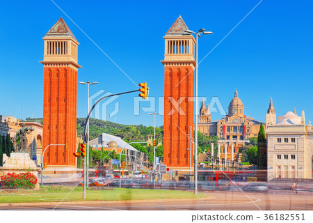 Panorama Square of Spain (Placa De Espanya. Panorama Square of Spain (Placa De Espanya. 36182551