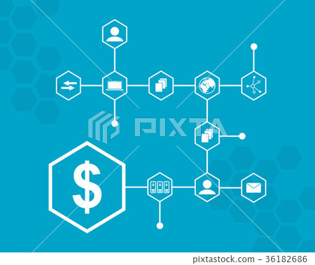 Block chain vector art illustration Block chain vector art illustration 36182686