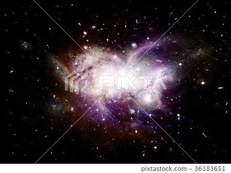 Stars, dust and gas nebula in a far galaxy Stars, dust and gas nebula in a far galaxy 36183651