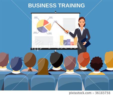 Businesswoman making presentation 36183738