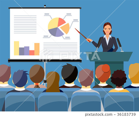Businesswoman making presentation Businesswoman making presentation 36183739