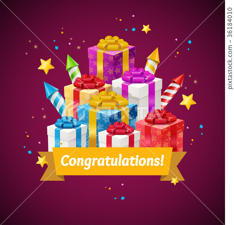 Congratulations Greeting Card Concept. Vector 36184010