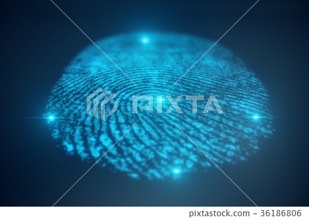 3D illustration Fingerprint scan provides security - Stock Illustration ...