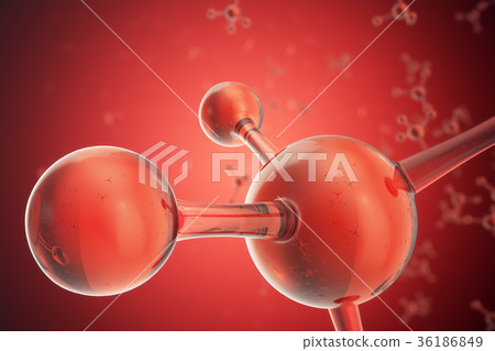 3D illustration Atoms structure. Science or 3D illustration Atoms structure. Science or 36186849