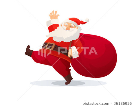 Christmas vector illustration. Funny cartoon Santa Christmas vector illustration. Funny cartoon Santa 36186936