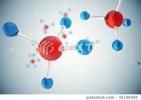 3D illustration molecules. Atoms bacgkround 36186998