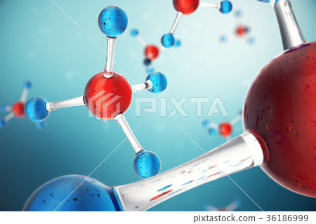 3D illustration molecules. Atoms bacgkround 36186999