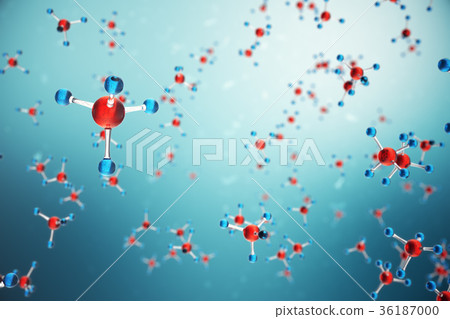 3D illustration molecules. Atoms bacgkround 36187000