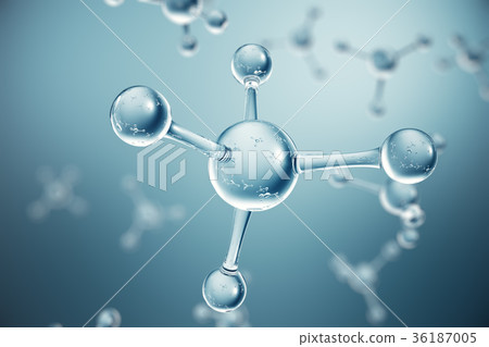 3D illustration molecules. Atoms bacgkround 36187005