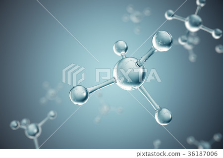 3D illustration molecules. Atoms bacgkround 36187006